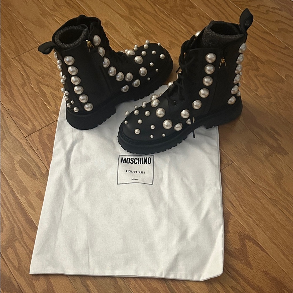 Moschino Couture Combat Boots - Size 37